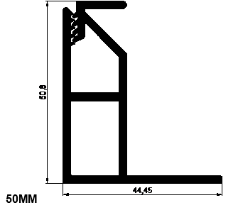 Profiel voor spanstof - 50MM hoekprofiel (2 meter)